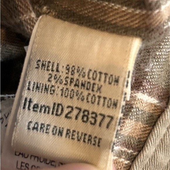 L.L. Bean Women's Favorite Fit Flannel Lined Green Sz 20 Cargo Pants - Picture 6 of 9